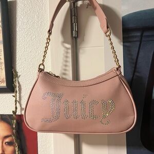 Juicy Couture Light Pink Shoulder Bag with Gold Chain